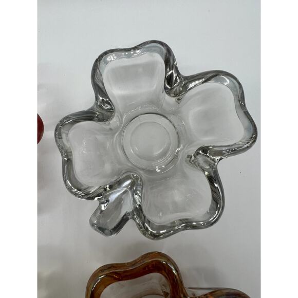 Vintage Set of 4 MCM Glass Four Leaf Clover Trinket Dish or Bridge Bowl - Picture 5 of 11